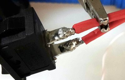 Solder joint with rocker switch